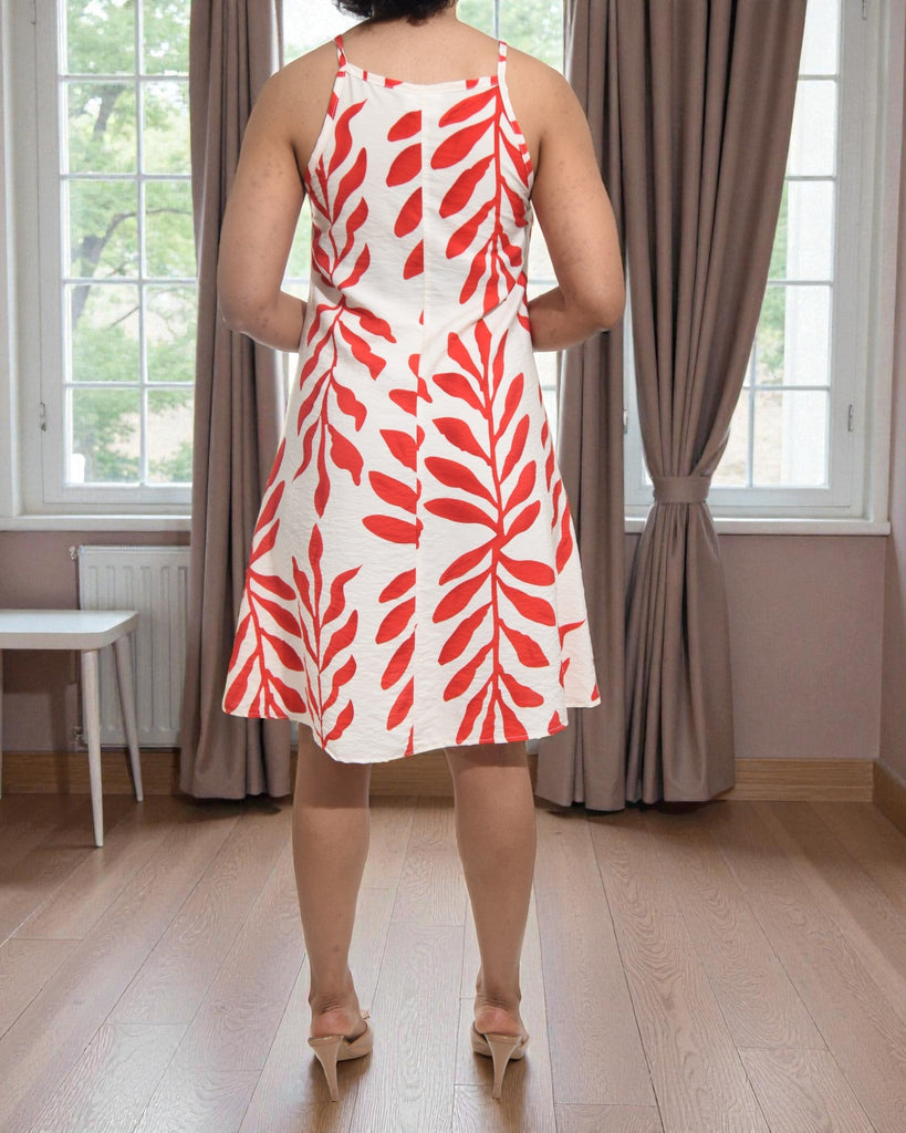 Ladies Orange Leaf Slip Dress - StylePhase SA