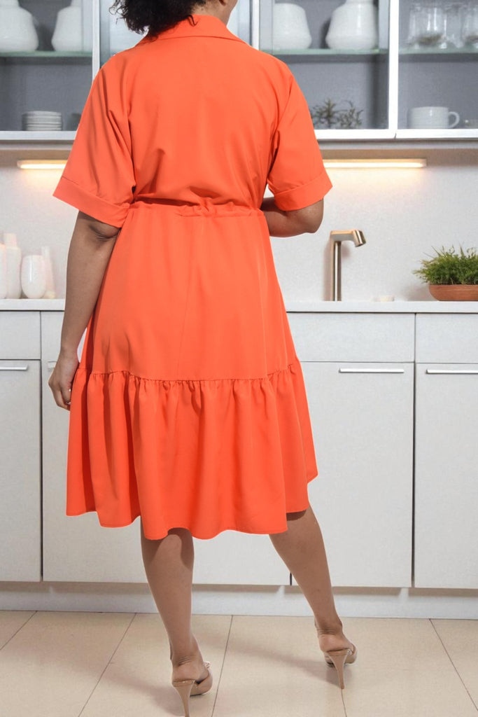 Ladies Orange Mini Pocket Dress - StylePhase SA