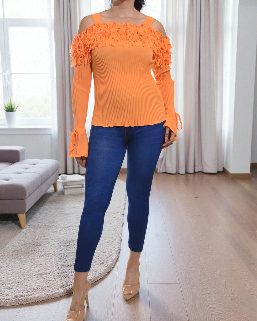 Ladies Orange Off Shoulder Top - StylePhase SA