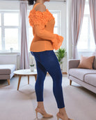 Ladies Orange Off Shoulder Top - StylePhase SA