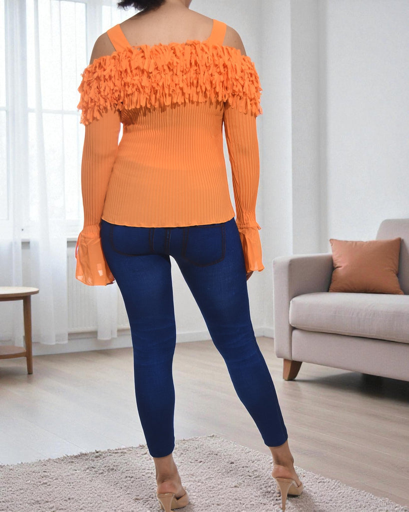 Ladies Orange Off Shoulder Top - StylePhase SA