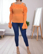 Ladies Orange Off Shoulder Top - StylePhase SA