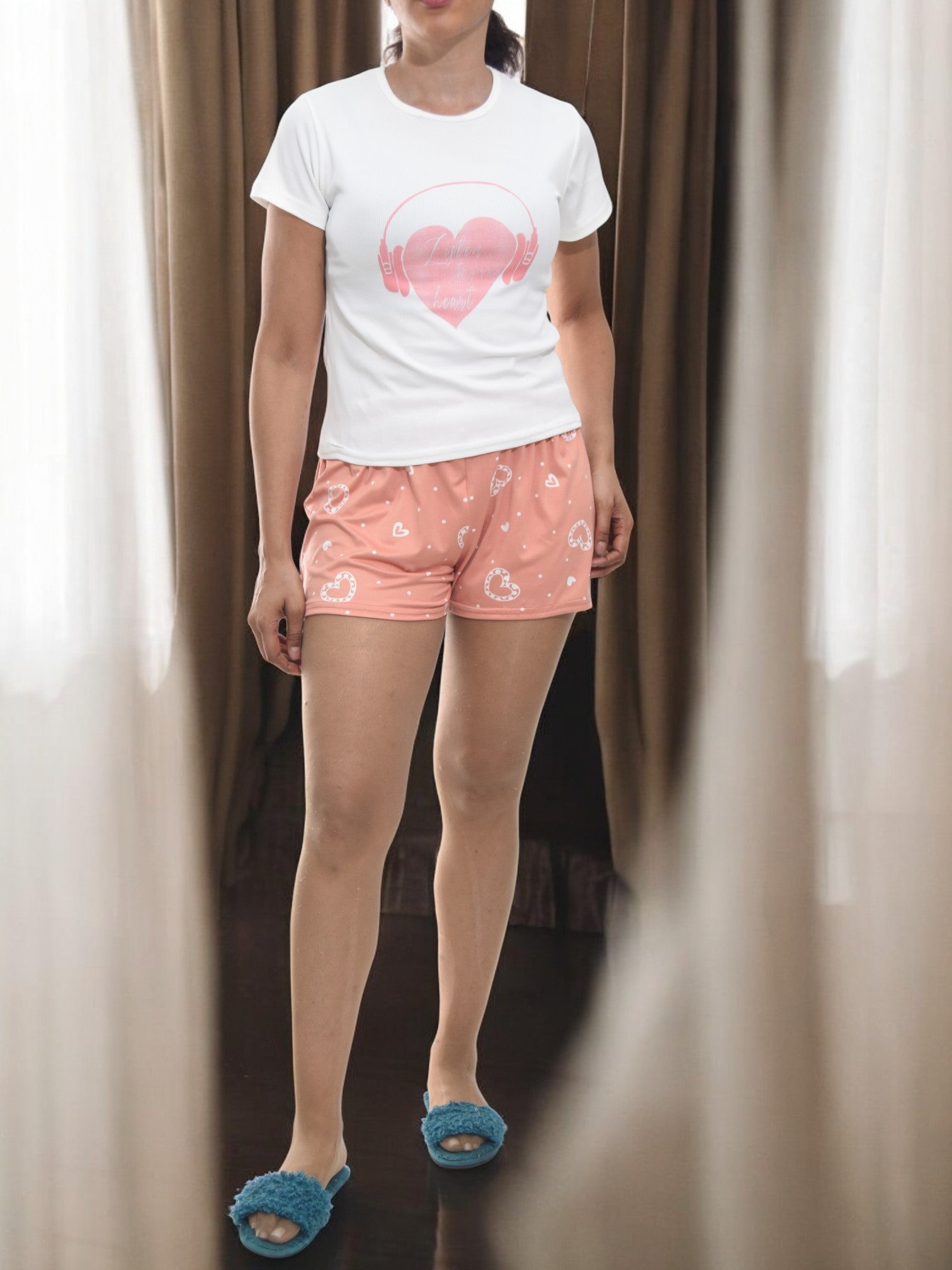 Ladies Orange Pj Set - Heart - StylePhase SA