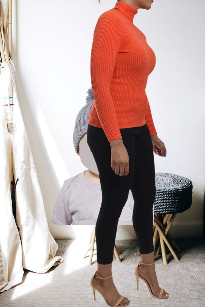 Ladies Orange Polo Neck Jersey - StylePhase SA
