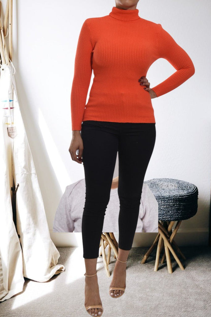 Ladies Orange Polo Neck Jersey - StylePhase SA