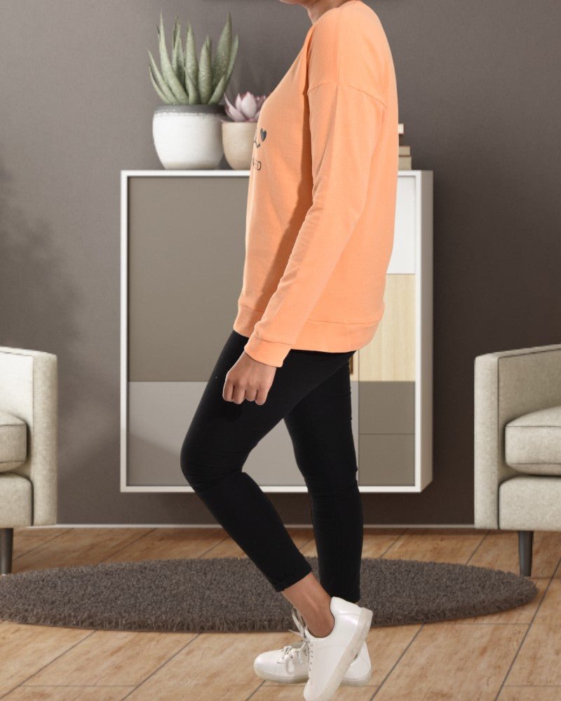 Ladies Orange Printed Sweater - StylePhase SA