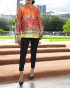 Ladies Orange Satin Top - StylePhase SA