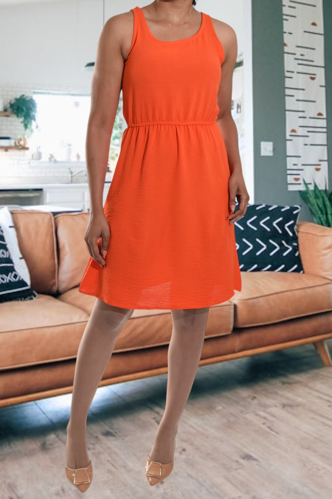 Ladies Orange Sleeveless Dress - StylePhase SA