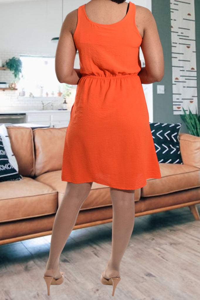 Ladies Orange Sleeveless Dress - StylePhase SA