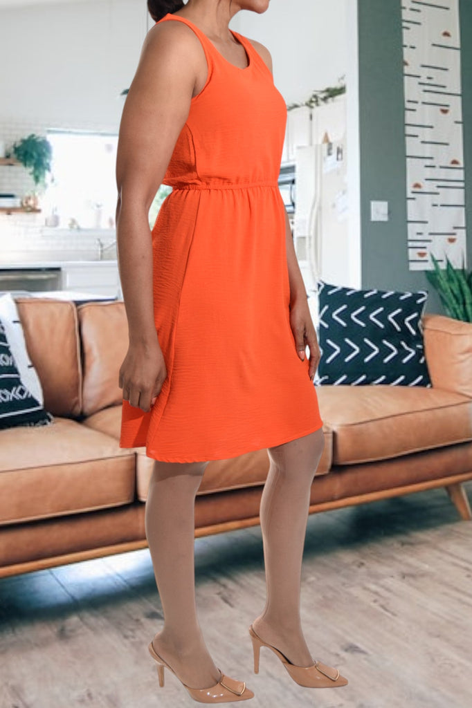 Ladies Orange Sleeveless Dress - StylePhase SA