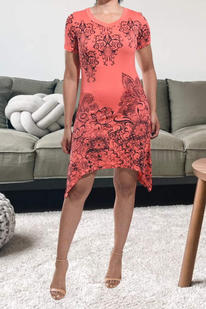 Ladies Orange Tunic Mini Dress - StylePhase SA