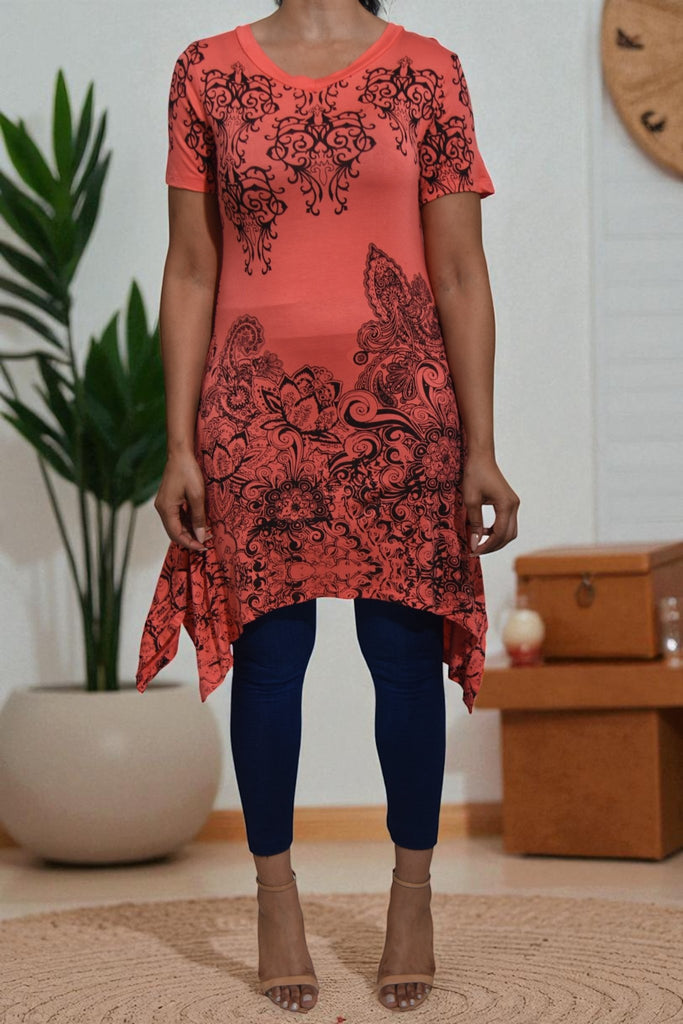 Ladies Orange Tunic Mini Dress - StylePhase SA