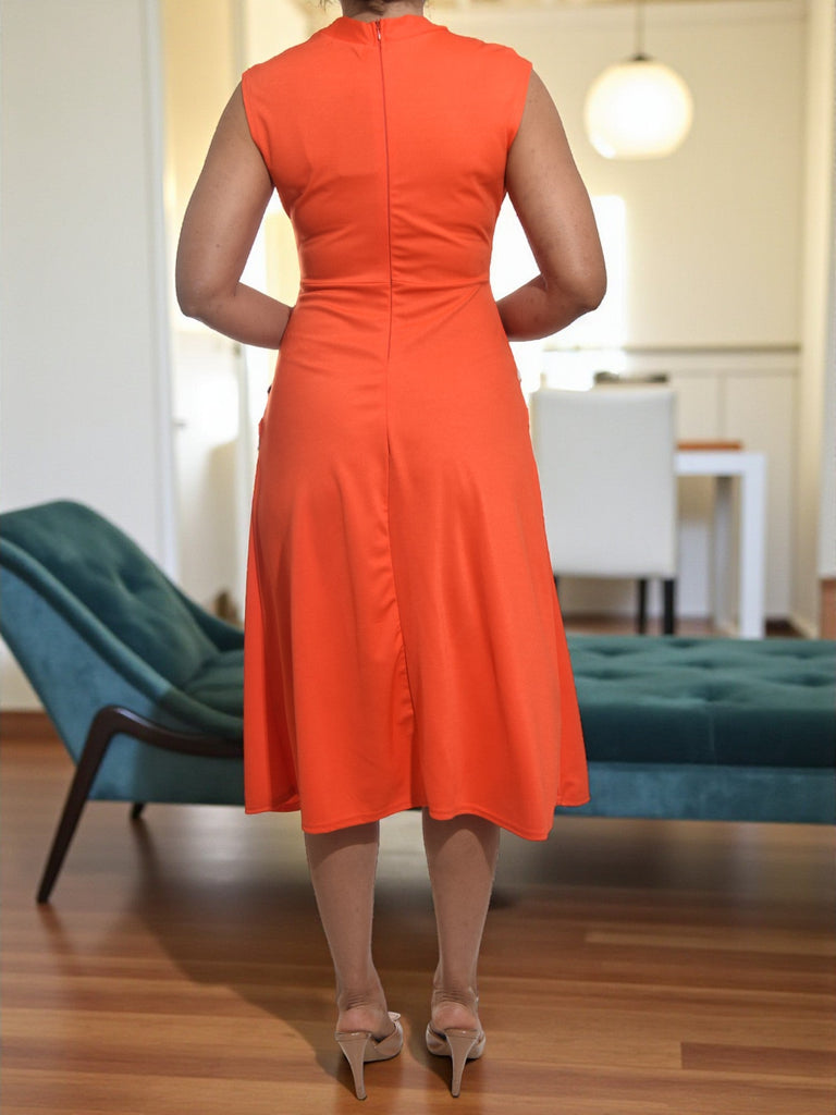 Ladies Orange Zip Pocket Dress - StylePhase SA