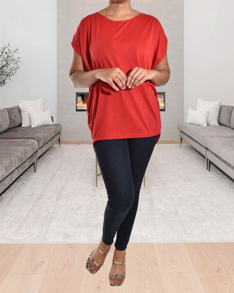 Ladies Oversized Red Top - StylePhase SA