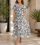 Ladies Paisley Print Square Neck Dress - StylePhase SA