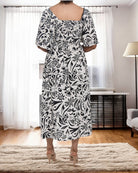 Ladies Paisley Print Square Neck Dress - StylePhase SA