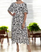 Ladies Paisley Print Square Neck Dress - StylePhase SA