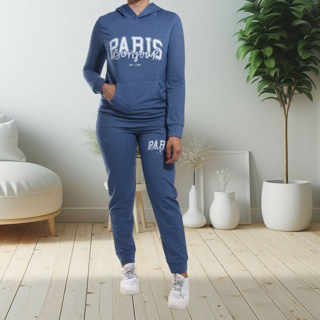 Ladies Paris Printed Color Tracksuit Set - StylePhase SA