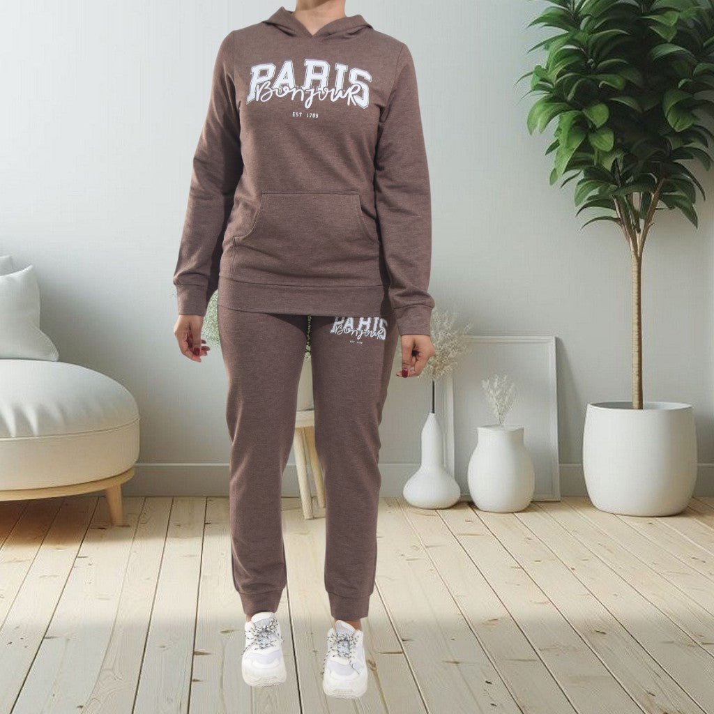 Ladies Paris Printed Color Tracksuit Set - StylePhase SA