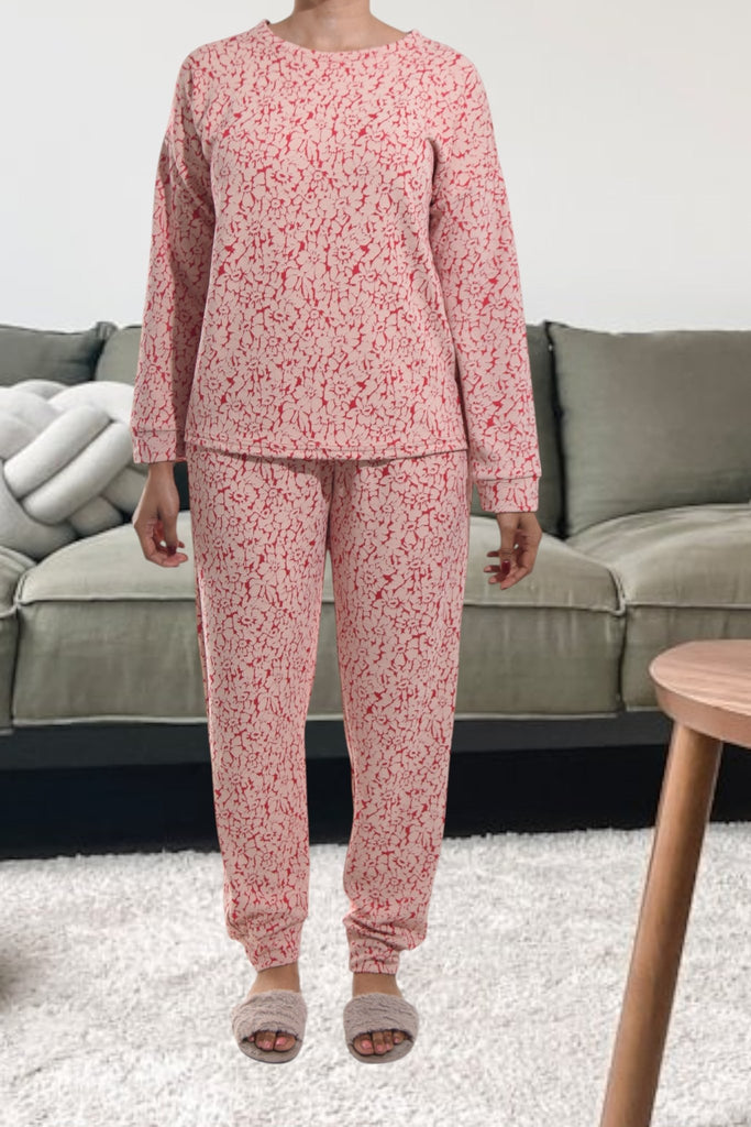 Ladies Peach And Red Pajama Set - StylePhase SA