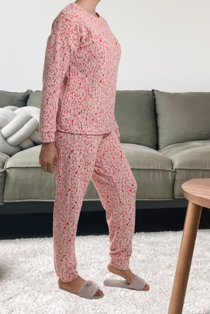 Ladies Peach And Red Pajama Set - StylePhase SA