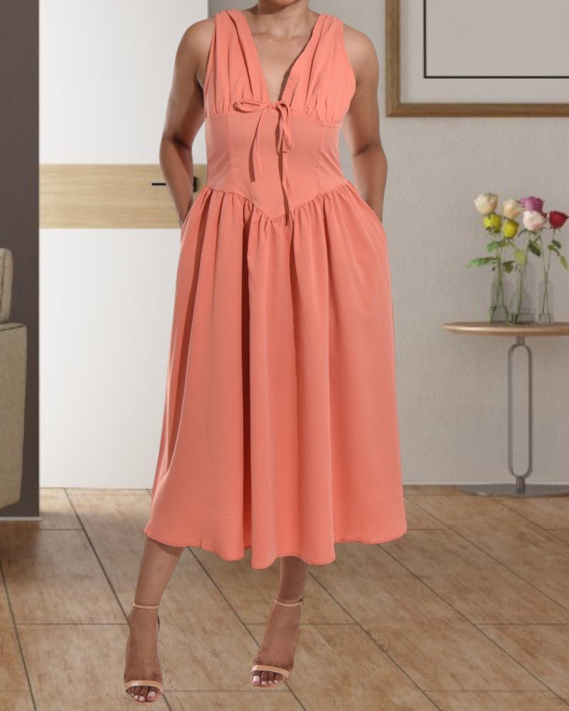 Ladies Peach Corset Dress - StylePhase SA