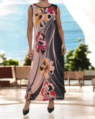 Ladies Peach Flower Bodycon Dress - StylePhase SA