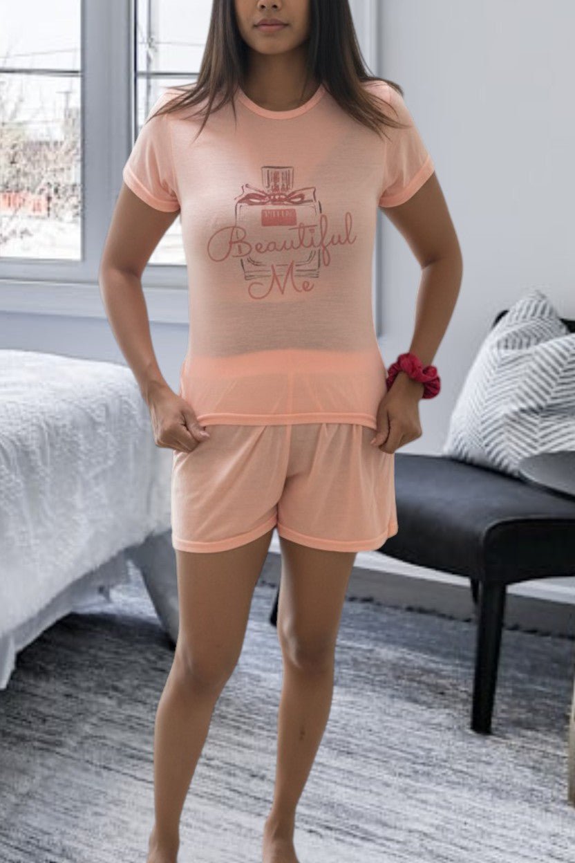 Ladies Peach Knit Pj Set - Beautiful Me - StylePhase SA