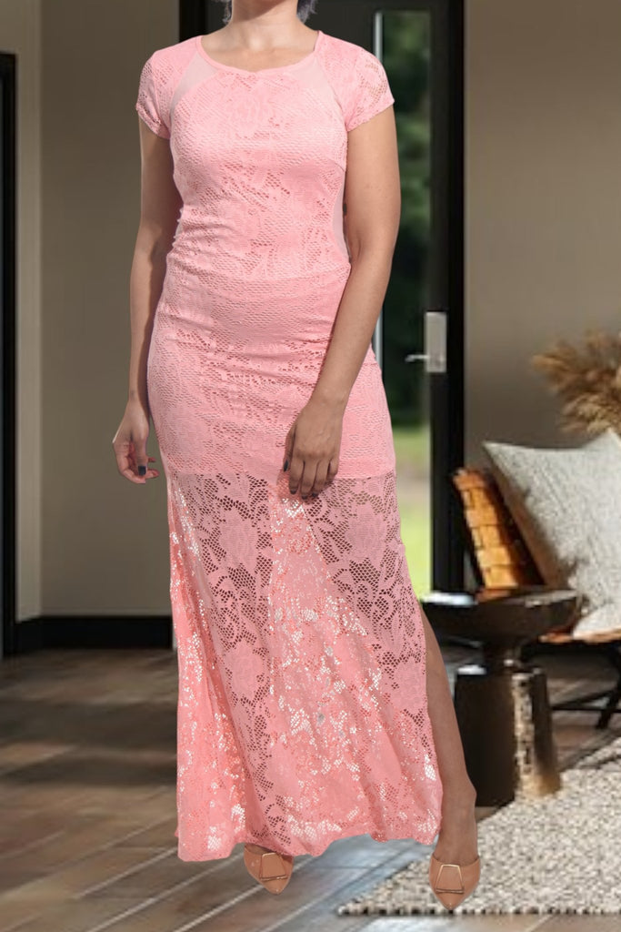 Ladies Peach Lace Dress - StylePhase SA