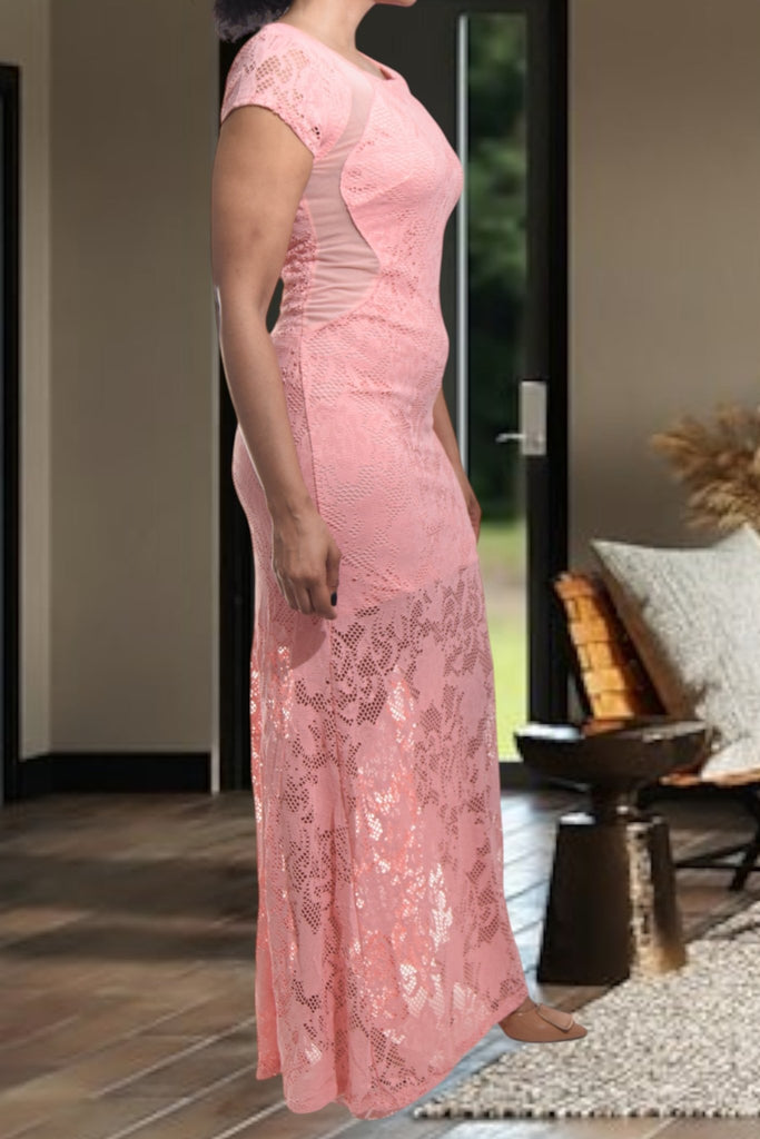 Ladies Peach Lace Dress - StylePhase SA