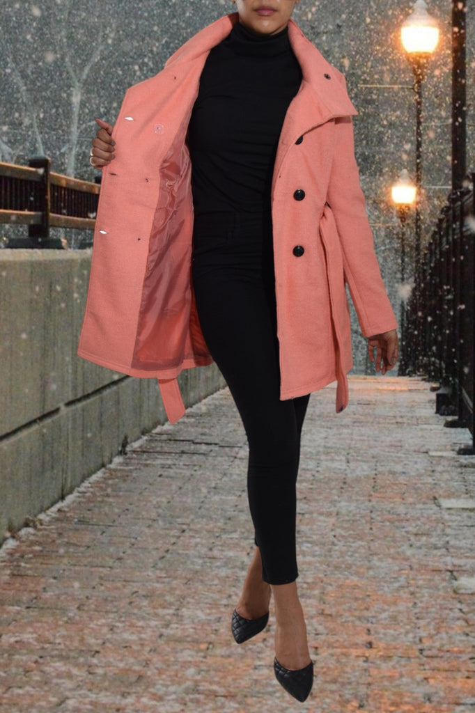 Ladies Peach Melton Coat - StylePhase SA