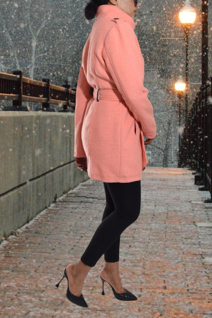 Ladies Peach Melton Coat - StylePhase SA