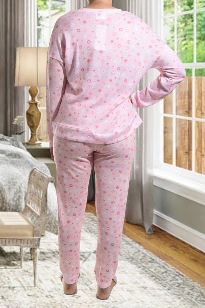 Ladies Peach Printed Pj Set - StylePhase SA