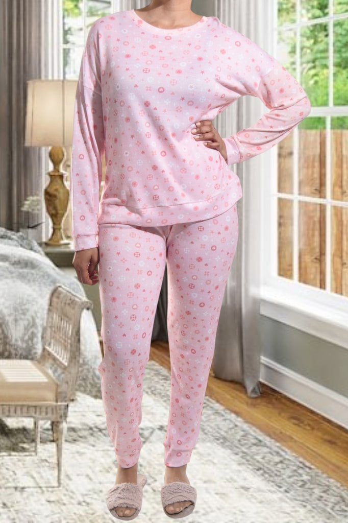 Ladies Peach Printed Pj Set - StylePhase SA