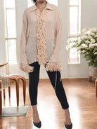Ladies Peach Ruffle Front Shirt - StylePhase SA