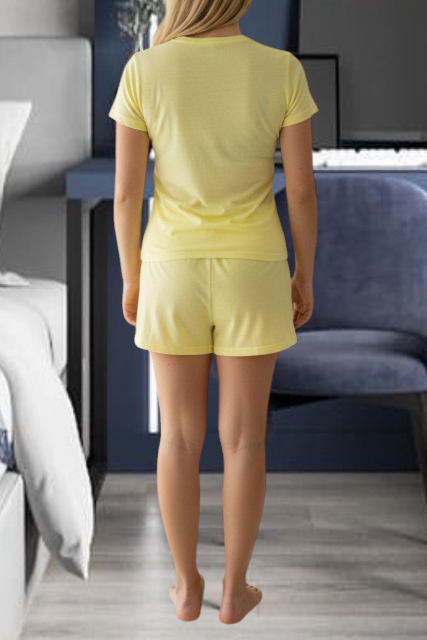 Ladies Petite Yellow Knit Pj Set - Follow Your Dreams - StylePhase SA