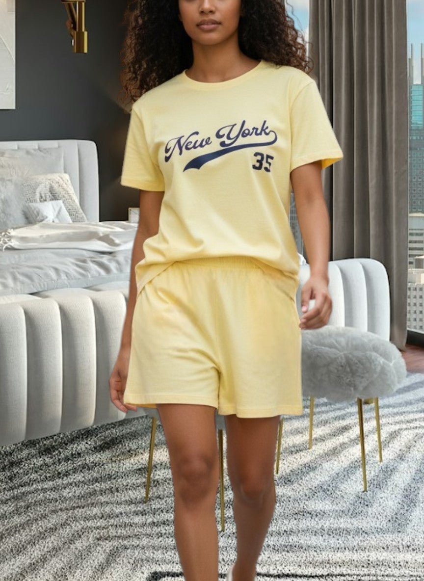 Ladies Petite Yellow Knit Pj Set - New York 35 - StylePhase SA