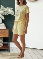 Ladies Petite Yellow Knit Pj Set - You Believe - StylePhase SA