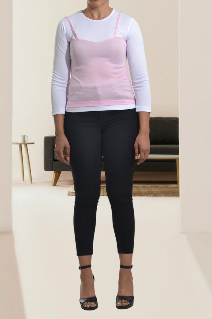 Ladies Pink 2 in 1 Top - StylePhase SA