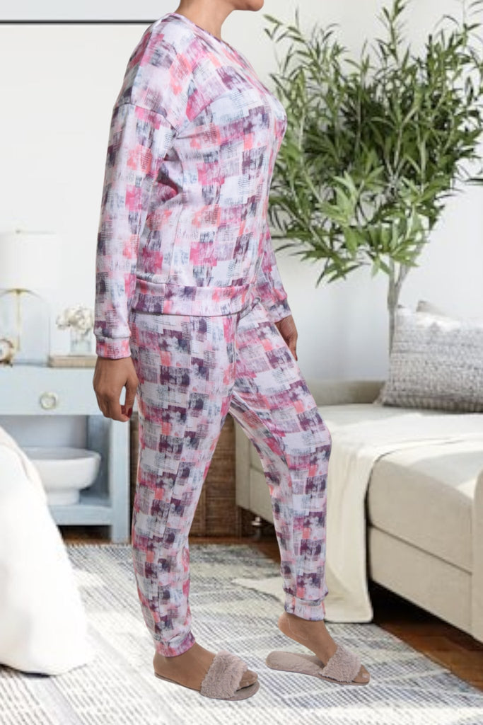 Ladies Pink Abstract Pj Set - StylePhase SA