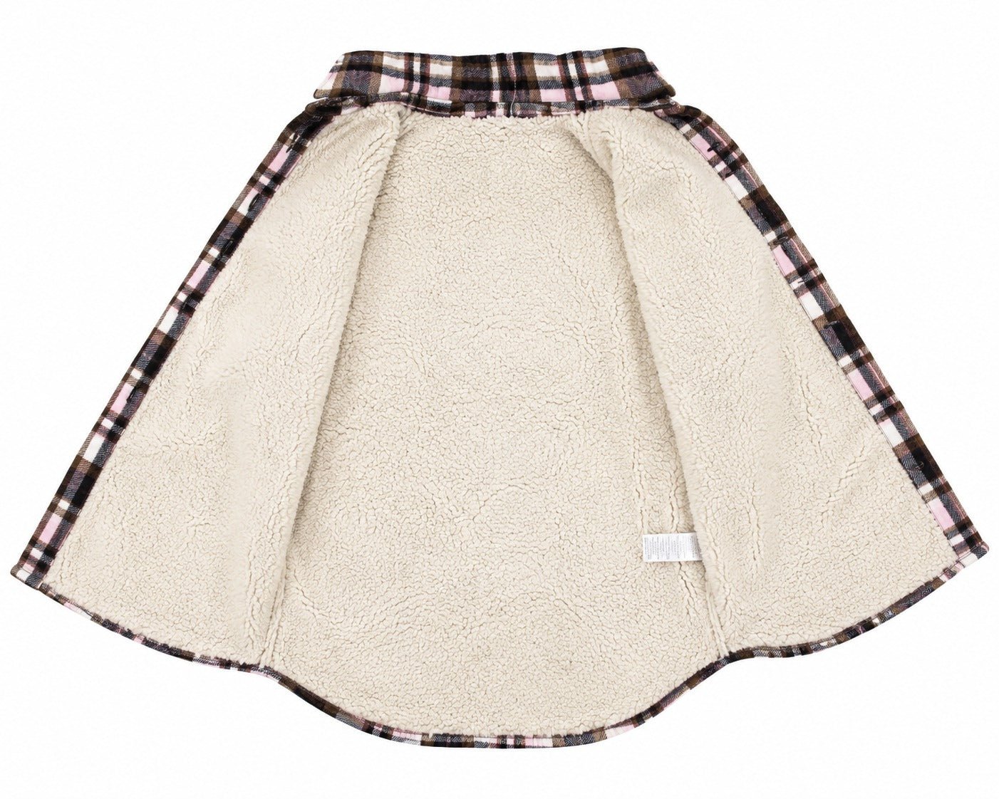 Ladies Pink Brown Plaid Fur Lined Shirt - StylePhase SA