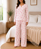 Ladies Pink Button Pyjama - StylePhase SA