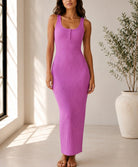 Ladies Pink Crinkle Knit Bodycon Dress - StylePhase SA