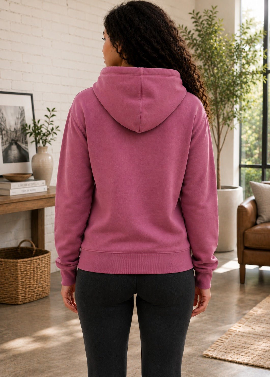Ladies Pink Fleece Hoody Top - Brooklyn New York - StylePhase SA