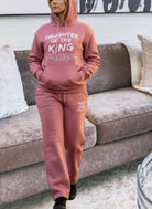 Ladies Pink Fleece Tracksuit Set - Daughter Of A King - StylePhase SA