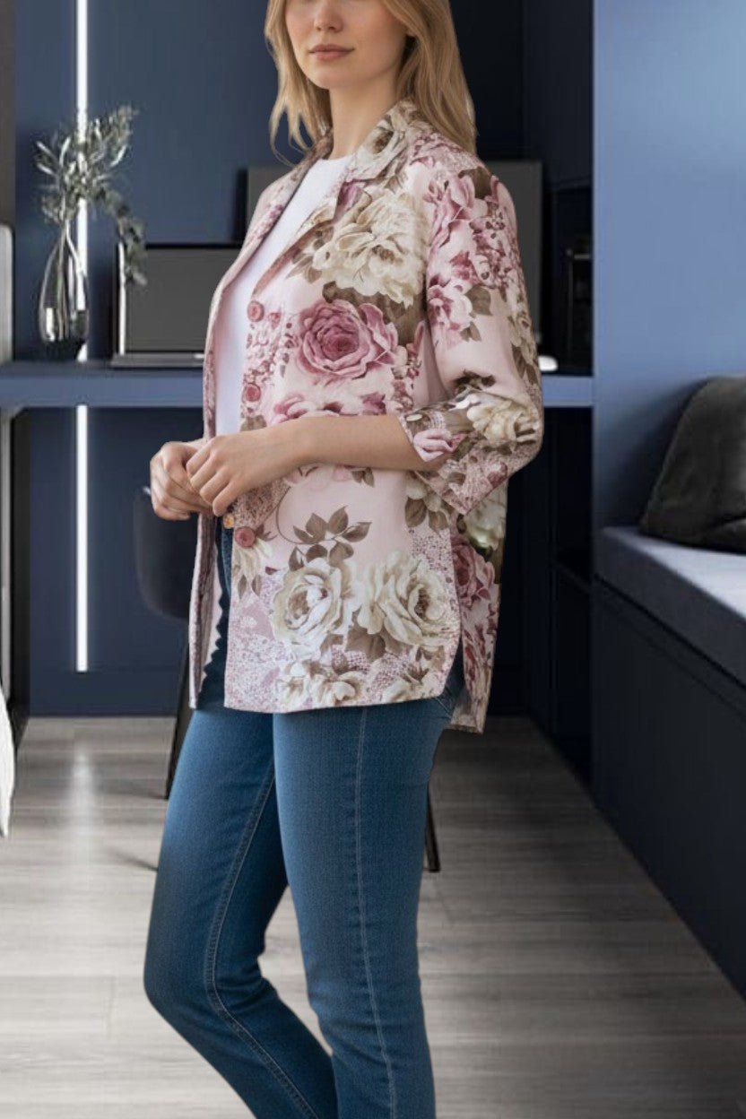 Ladies Pink Floral Button Front Top - StylePhase SA