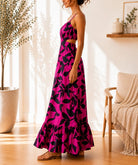 Ladies Pink Floral Cut Out Maxi Dress - StylePhase SA
