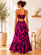 Ladies Pink Floral Cut Out Maxi Dress - StylePhase SA