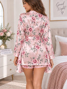 Ladies Pink Floral Gown 3 Piece Set - StylePhase SA