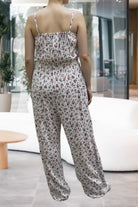 Ladies Pink Floral Strappy Pleated Jumpsuit - StylePhase SA